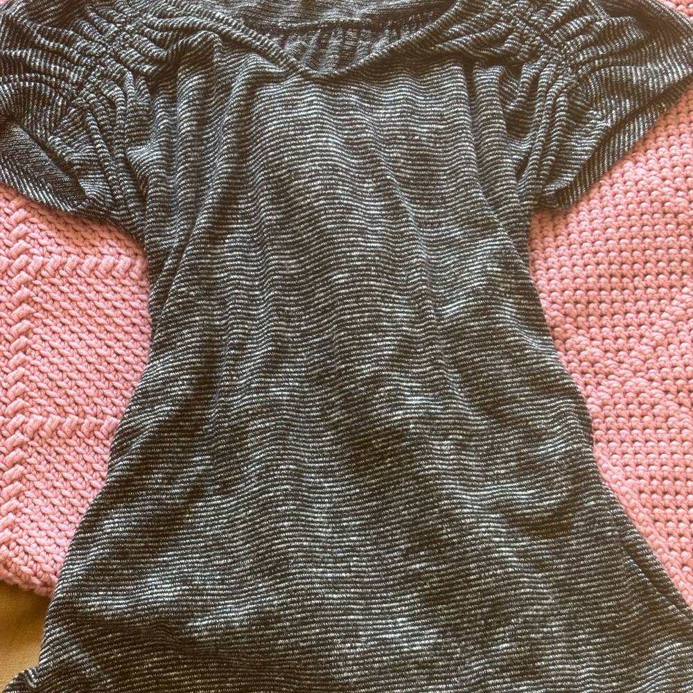 Juicy Couture Metallic Striped Short Sleeve Top
